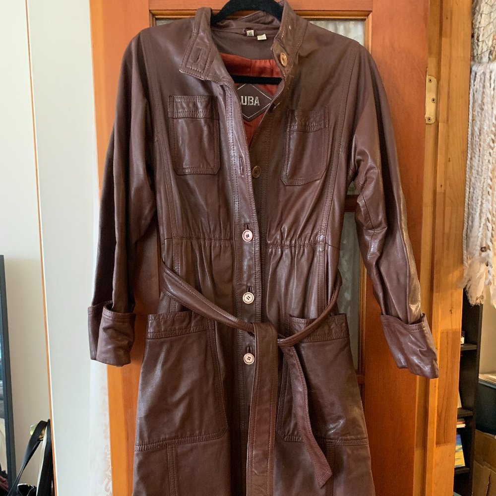 Vintage Leather Full Length Coat